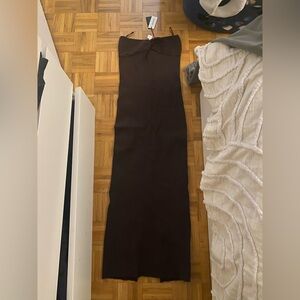 Babaton Strapless Dark Brown Dress